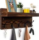 16.5" Coat Rack Wall Mount, Entryway Decor Key Holder Wall Mount, Home Decor Living Room Wall Coat Rack, Perfect Rustic Wooden Rack for Organizing Keys, Coats, Mail, Purse